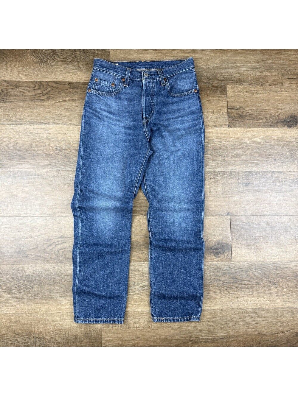 Levi’s Premium 501 Women’s 25x26 Straight Leg Jeans Blue Denim Button Fly